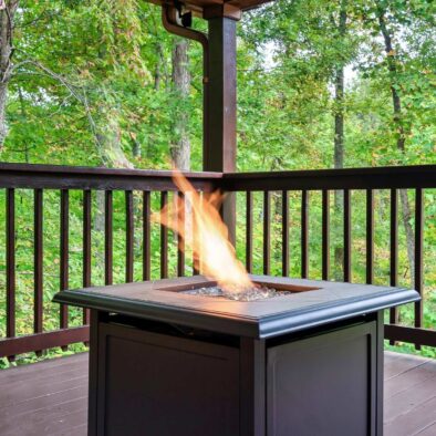 A Step Above Cabin fire pit