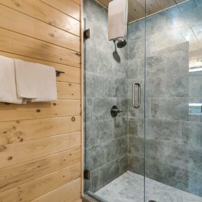 Fox and Fawn cabin shower