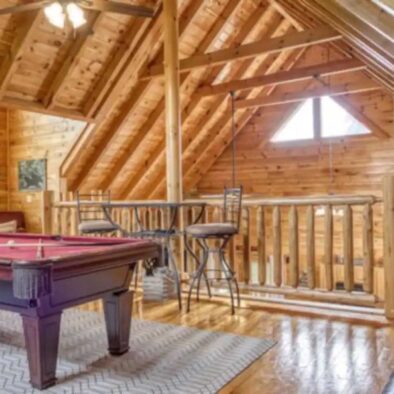 Smokies Escape Cabin pool table