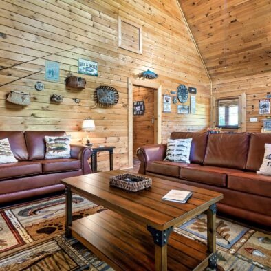 Trout and About Cabin living room