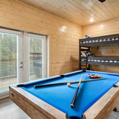 Fox and Fawn cabin pool table