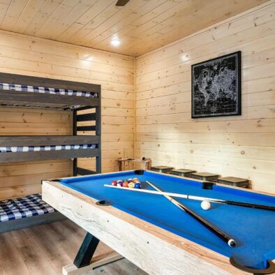 Fox and Fawn cabin pool table