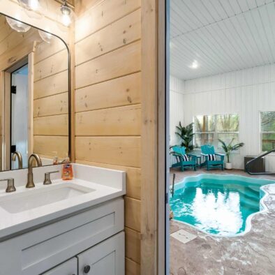 Fox and Fawn cabin indoor pool