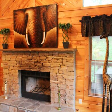 Jungle Fever Cabin fire place