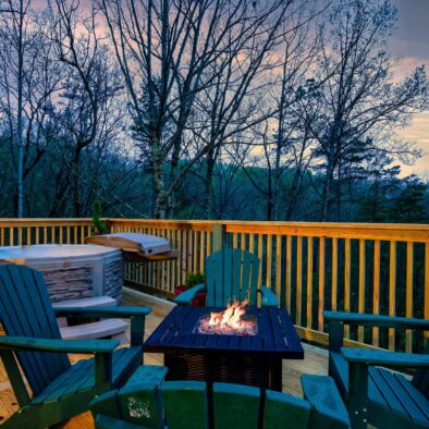 Tree House Tranquility Cabin fireplace